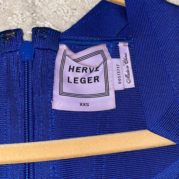 Herve Leger Royal Blue Square Neckline Bodycon dress XXS - Picture 6 of 16